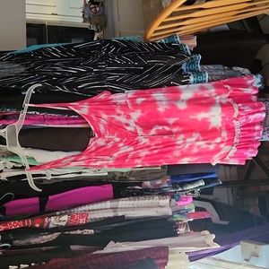 Hot pink and white dress